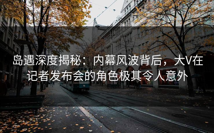 岛遇深度揭秘：内幕风波背后，大V在记者发布会的角色极其令人意外