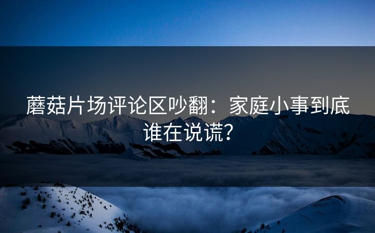 蘑菇片场评论区吵翻：家庭小事到底谁在说谎？